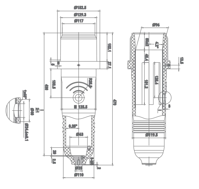 Xi lanh cách điện cầu chì SF6-12 / 470
