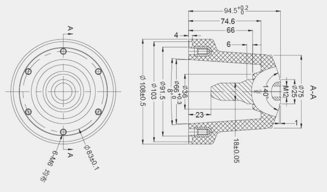Ống lót kết nối bên cho cách nhiệt khí SF6 RMU SF6CT-83A