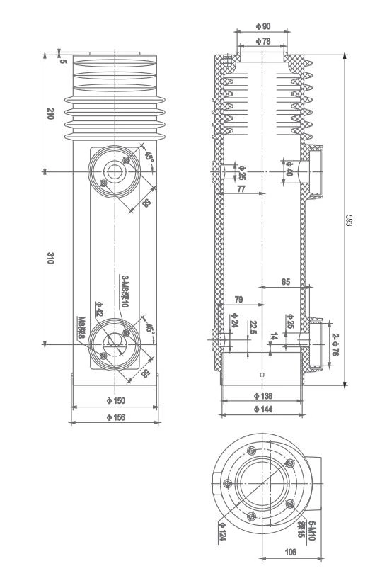 Xi lanh cách điện 24kV TGN-24/593