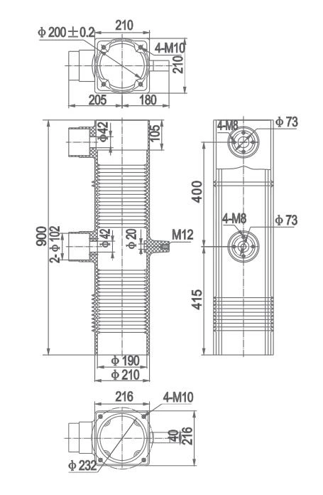 Xi lanh cách điện 405kV TGN-40.5 / 900