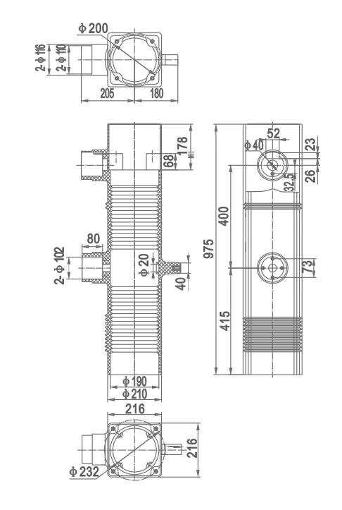 Xi lanh cách điện 405kV TGN-40.5 / 975