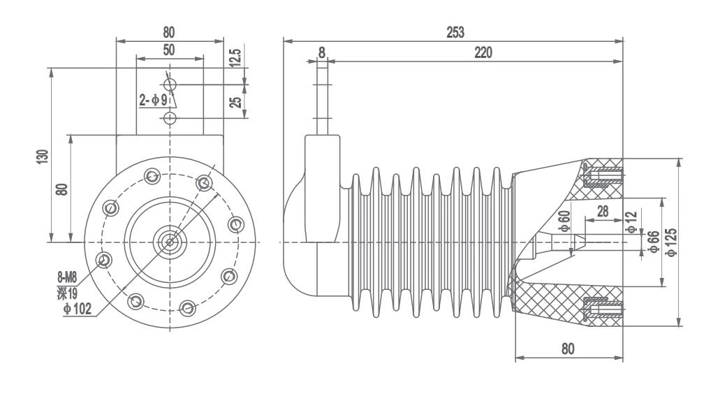 Hộp tiếp xúc được che chắn CHN24-125
