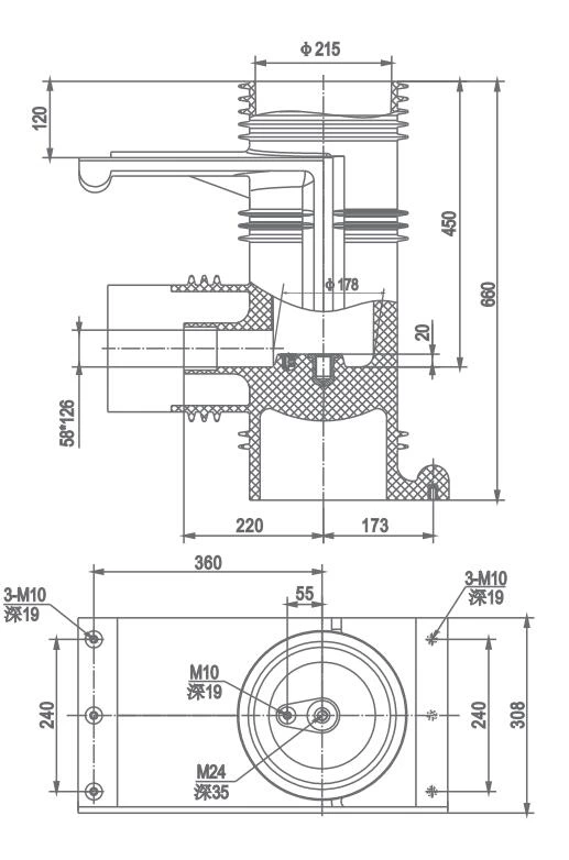 Hộp tiếp xúc được bảo vệ CHN40.5-303P / 660