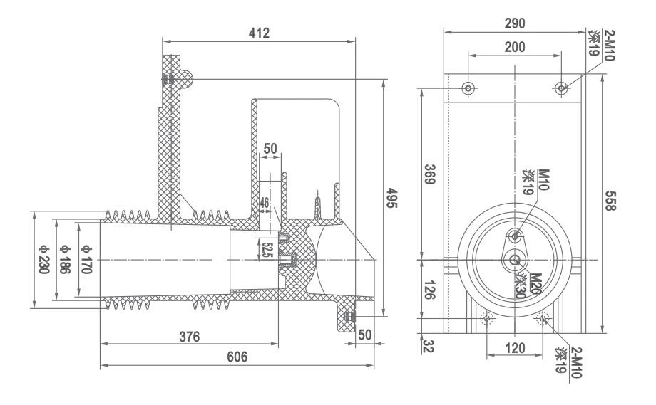 Hộp tiếp xúc được bảo vệ CHN40.5-304P / 606