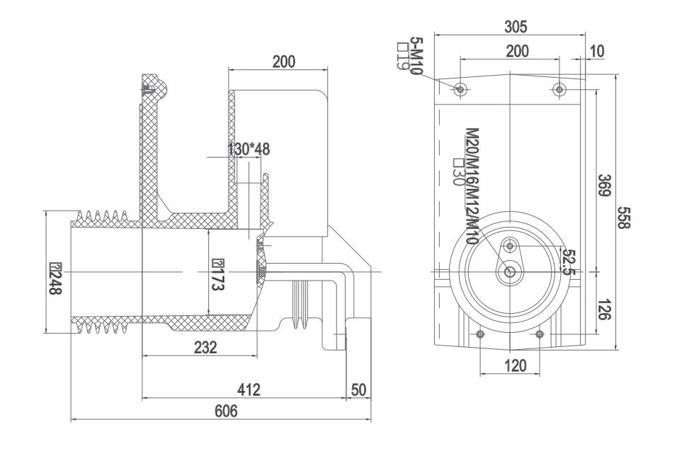 Hộp tiếp xúc được bảo vệ CHN40.5-306P / 606