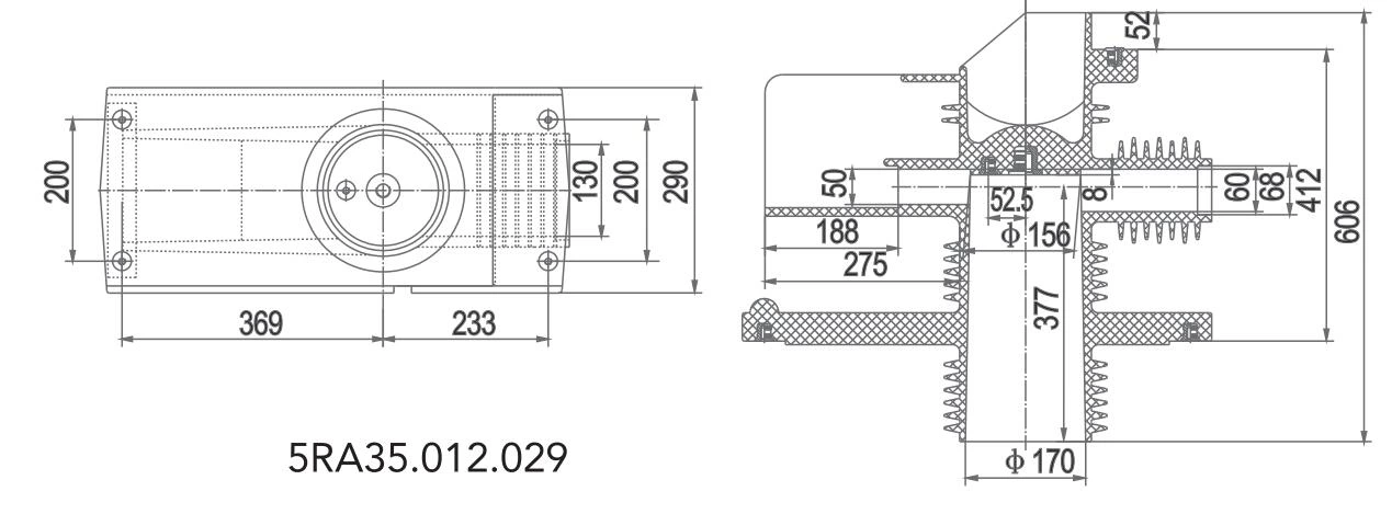Hộp tiếp xúc được bảo vệ CHN40.5-315P / 606